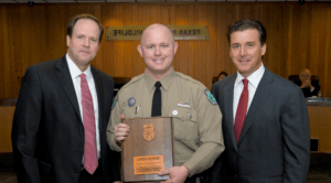 Ryan Hunter pictured in the middle receiving an award for the Southeastern Association of Fish and Wildlife Agencies Office of the Year